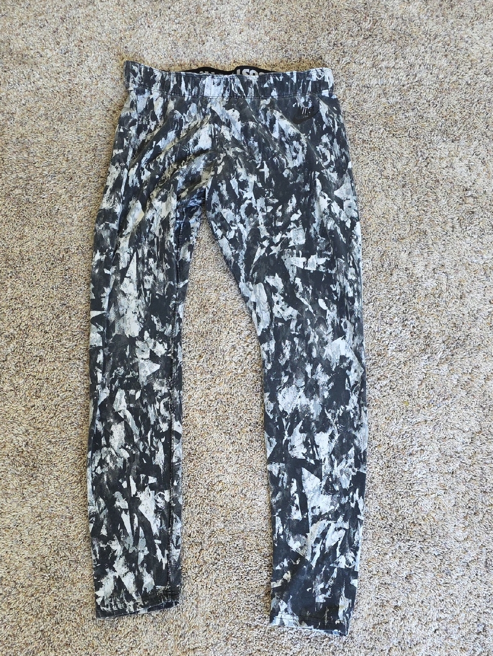 Nike Black & White Abstract Print Pants